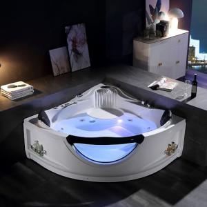 Empava 59" Corner Whirlpool Bathtub for Two
