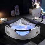 Empava 59" Corner Whirlpool Bathtub for Two