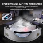 Empava 59" Corner Whirlpool Bathtub for Two
