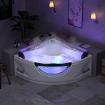 Empava 59" Luxury Corner Whirlpool Bathtub for Two