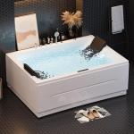 71" Jetted Bathtub for Two with Lumbar Support