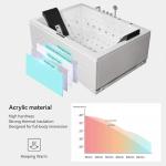 71" Jetted Bathtub for Two with Lumbar Support