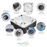 4-Person Hot Tub with Jets, Bluetooth & Lights