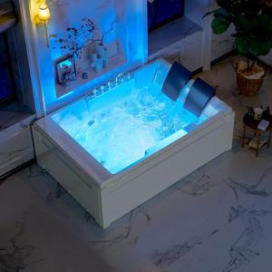 72-Inch Jetted Bath Tub with LED Lights