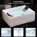 71" Jetted Bathtub for Two with Lumbar Support