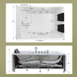 Acrylic 2-Person Whirlpool with Hydromassage & LED Lights