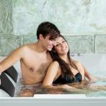 Acrylic 2-Person Whirlpool with Hydromassage & LED Lights