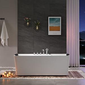 Empava 59" Freestanding Whirlpool Bathtub with Jets