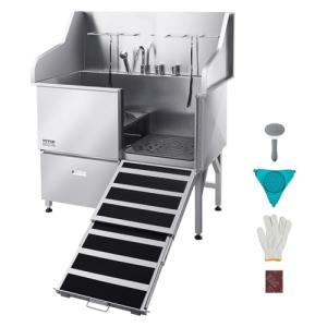 VEVOR Stainless Steel Pet Bathing Station with Storage