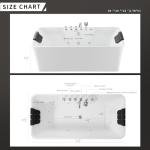 Empava 59" Freestanding Whirlpool Bathtub with Jets