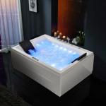 Weibath 71" Modern Acrylic Corner Bathtub with LED