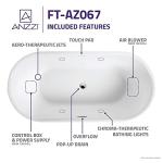 ANZZI 67" Air Jetted Whirlpool Bathtub with LED