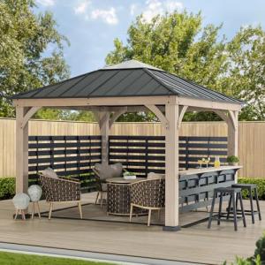Cameron Cedar Wood Hot Tub Gazebo with Hardtop