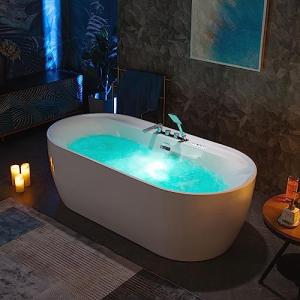WOODBRIDGE 72" Heated Whirlpool and Air Bath Tub