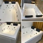 Empava 2-Person Whirlpool Bathtub with 16 Jets