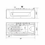 Empava 67" Jetted Whirlpool Bathtub with Heater