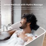 Empava 59-Inch White Freestanding Whirlpool Bathtub