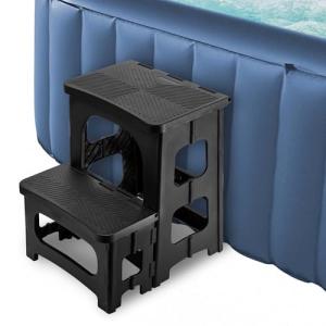 Foldable Non-Slip Spa Hot Tub Steps, Black