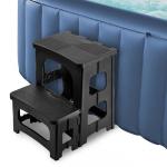 Foldable Non-Slip Spa Hot Tub Steps, Black