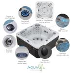 Outdoor Hot Tub for 5 with Bluetooth and Waterfall