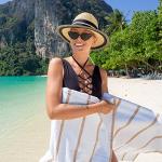 Cozy Striped Beach Towel Set for Hot Tubs