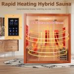 3-Person Wood Hybrid Sauna with Infrared and Steam
