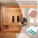 3-Person Wood Hybrid Sauna with Infrared and Steam