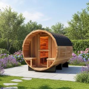 Custom Outdoor Barrel Sauna for 4-8 People
