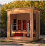 4-Person Hybrid Indoor/Outdoor Wood Sauna with WiFi