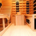 3-Person Wood Hybrid Sauna with Infrared and Steam