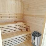 Square Outdoor Sauna for 6 with Glass Windows