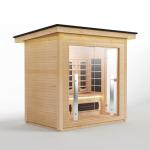 4-Person Hybrid Indoor/Outdoor Wood Sauna with WiFi