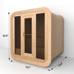 Square Outdoor Sauna for 6 with Glass Windows