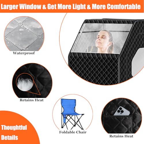 Portable Home Sauna with Timer and Remote