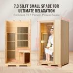 VEVOR Far Infrared Sauna for One with Bluetooth