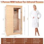 Compact 1-Person Far Infrared Sauna with Bluetooth