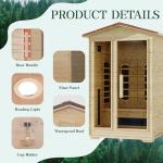 2-Person Outdoor Infrared Sauna with Bluetooth Speaker