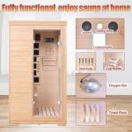Compact 1-Person Far Infrared Sauna with Bluetooth