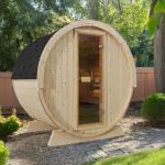 2-Person Outdoor Barrel Sauna with Harvia Heater
