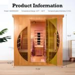 ZONEMEL Luxury 2-Person Infrared Cedar Sauna Room
