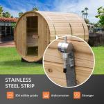 Woodbridge 4-Person Outdoor Barrel Sauna with Heater
