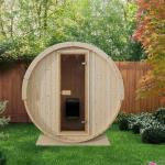 2-Person Outdoor Barrel Sauna with Harvia Heater