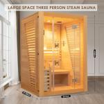 Smartmak 3-Person Indoor Steam Sauna with Bluetooth