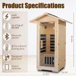 1 Person Outdoor Infrared Sauna with Bluetooth Speakers