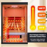 OnyxEdge 2-Person Infrared Sauna with Red Light Therapy