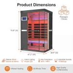 1-2 Person Low EMF Infrared Sauna with Bluetooth