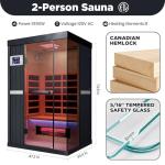 DAIMOT 2-Person Full Spectrum Home Sauna with Red Light