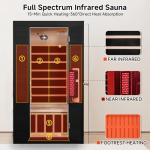 Springspa 1-2 Person Infrared Sauna with Red Light