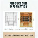 Deluxe Far Infrared Sauna for 3-4 People