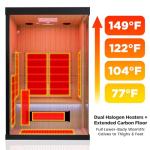 DAIMOT 2-Person Full Spectrum Home Sauna with Red Light